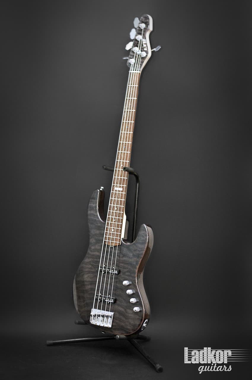 ESP LTD Elite J5 STBLK Quilted See Thru Black 5 String Bass Japan