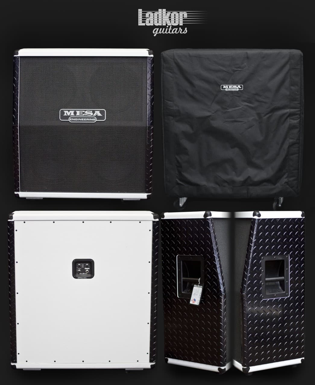 Mesa Boogie 4x12 Slant Cabinet White Bronco Diamond Black Plate Sides Custom Order NEW
