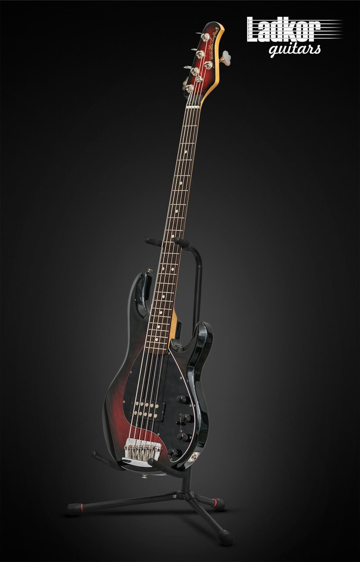 2006 Ernie Ball Music Man Stingray V Black Cherry Burst 5 String Bass