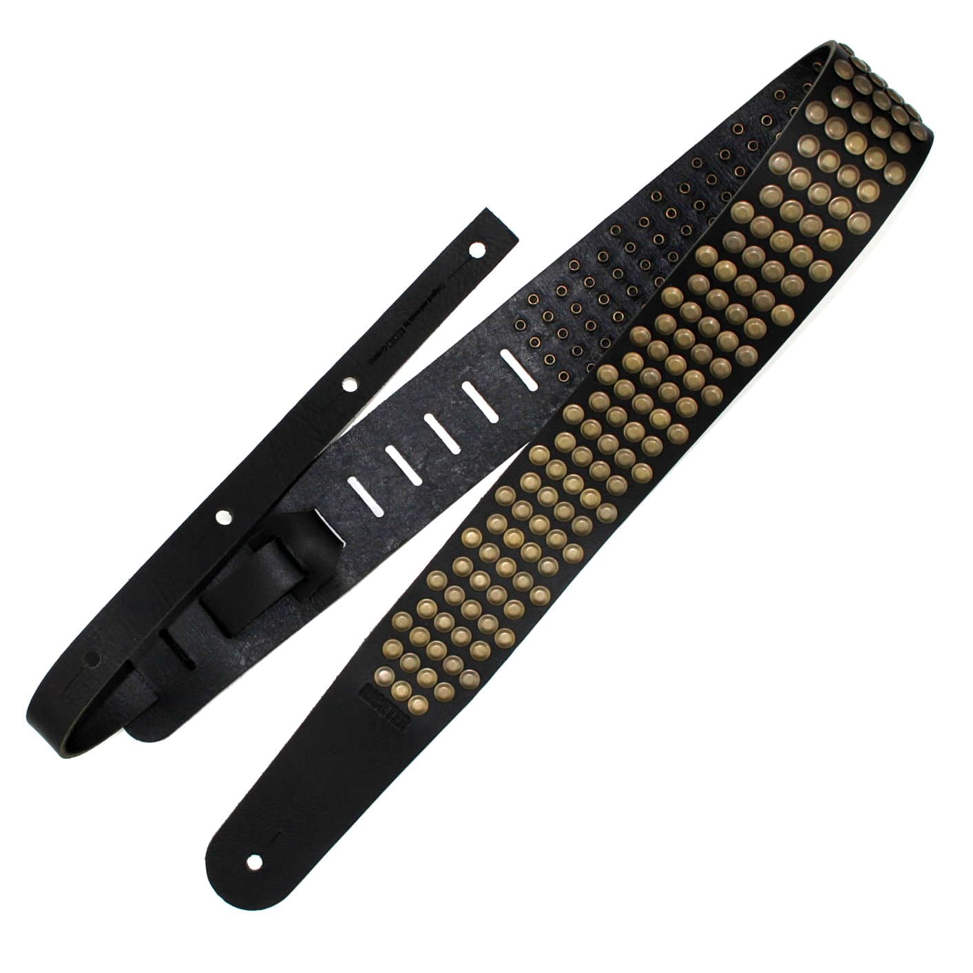Ремень гитарный Richter GUITAR STRAP RAW II RIVET BLACK / OLD GOLD 1322