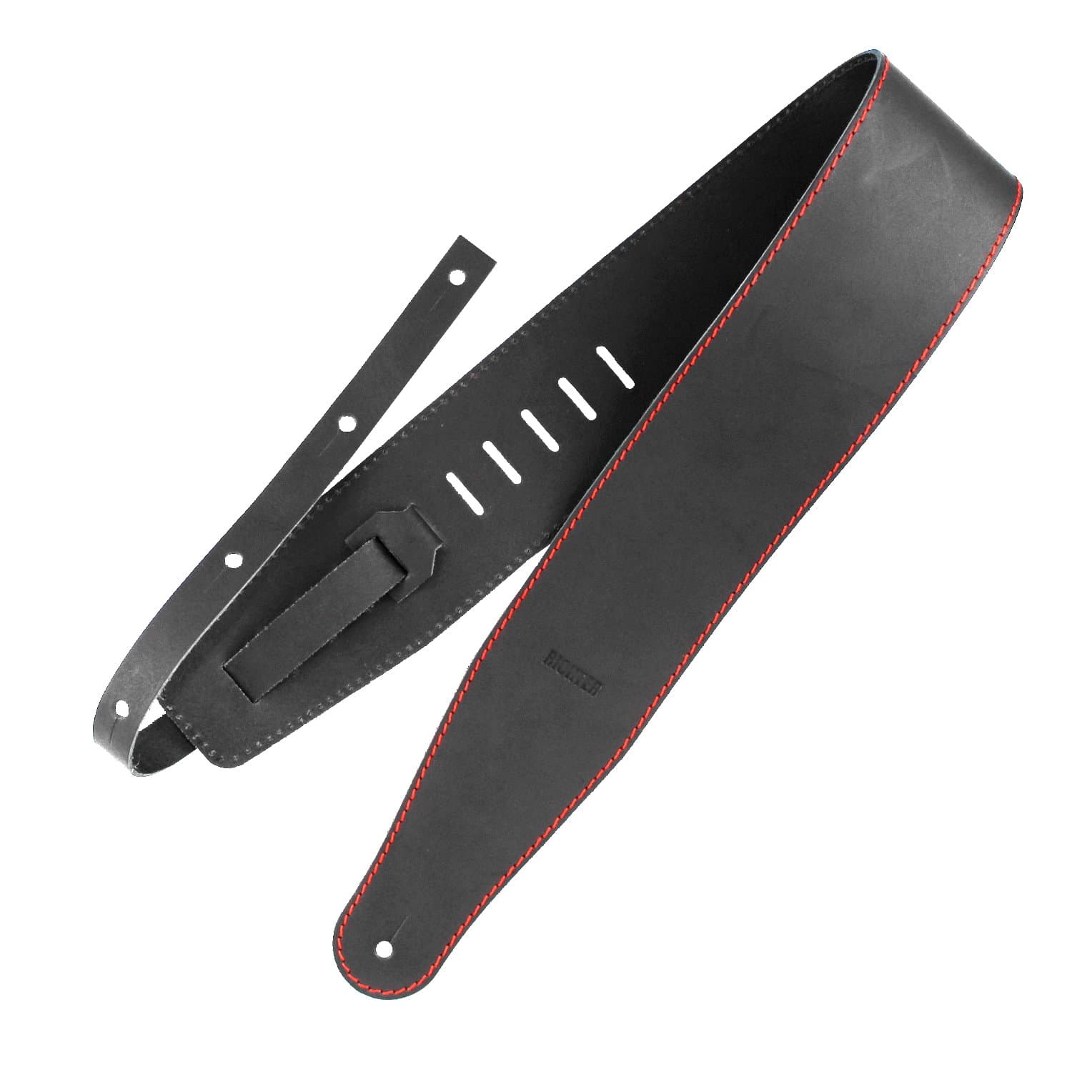 Ремень гитарный Richter GUITAR STRAP  RAW III CONTOUR  VINTAGE BLACK / RED 1503