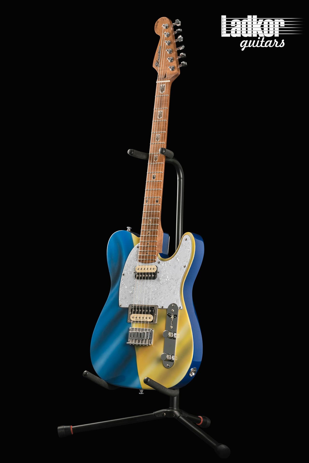 JK Custom Glorycaster Tele Blue and Yellow Waving Flag NEW