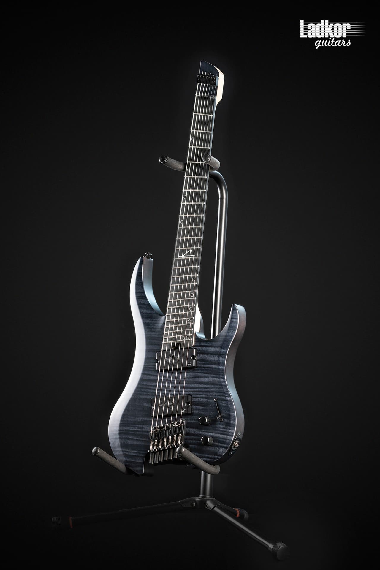 Legator G7FSS Black Flame Maple Ghost Satin Headless Fanned Fret Multi-Scale 7 String Super Shred Series NEW