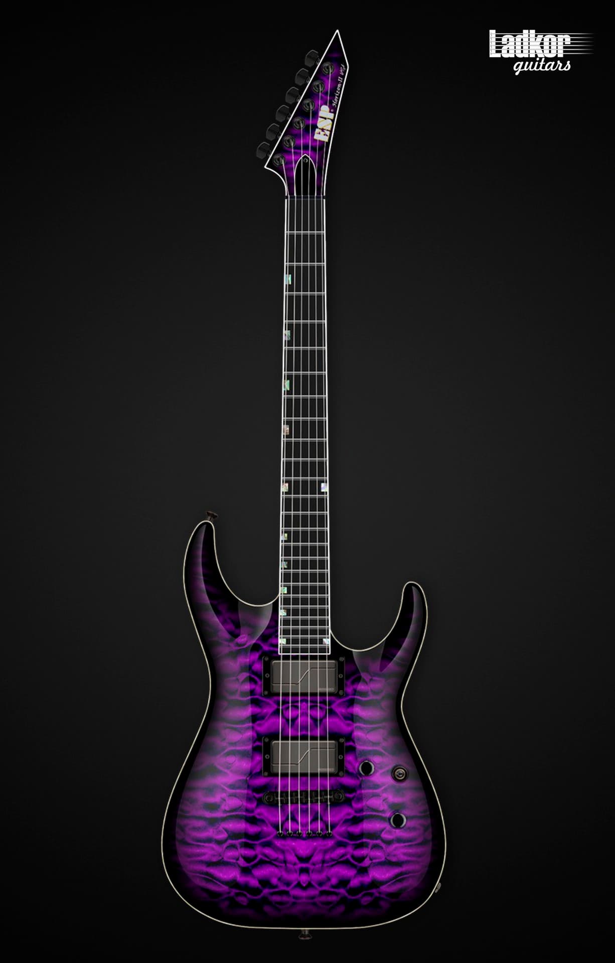 ESP USA Horizon-II Quilt Maple Top Dark Purple Sunburst Fishman Modern