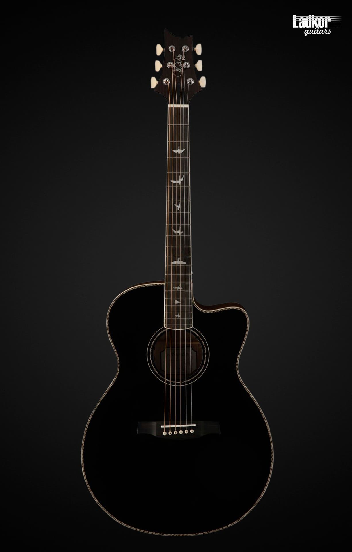 PRS SE A20E Black Top Gloss Top with Vintage Mahogany Satin Back & Sides Angelus Acoustic Electric Guitar
