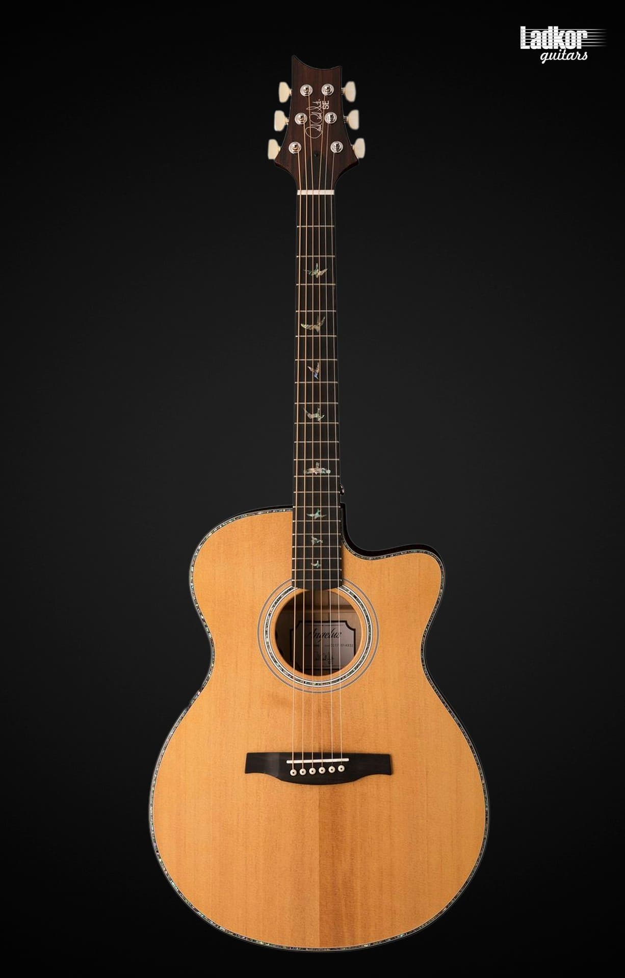 PRS SE A50E Natural With Black Gold Burst Maple Angelus Acoustic Electric Guitar