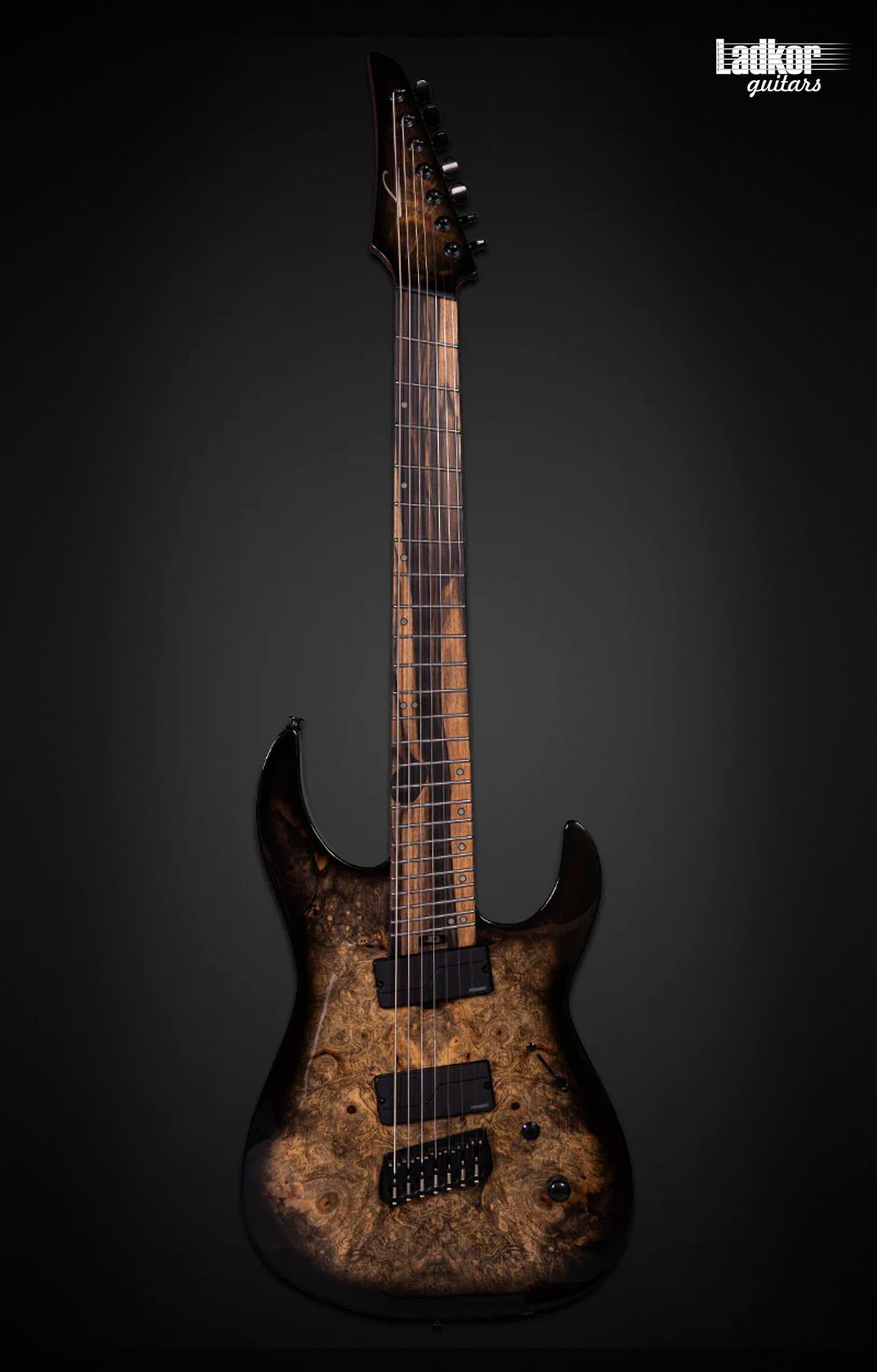 Legator N7FOD Jupiter Burst Ninja Fanned Fret MultiScale 7 String Overdrive Series Palemoon Ebony