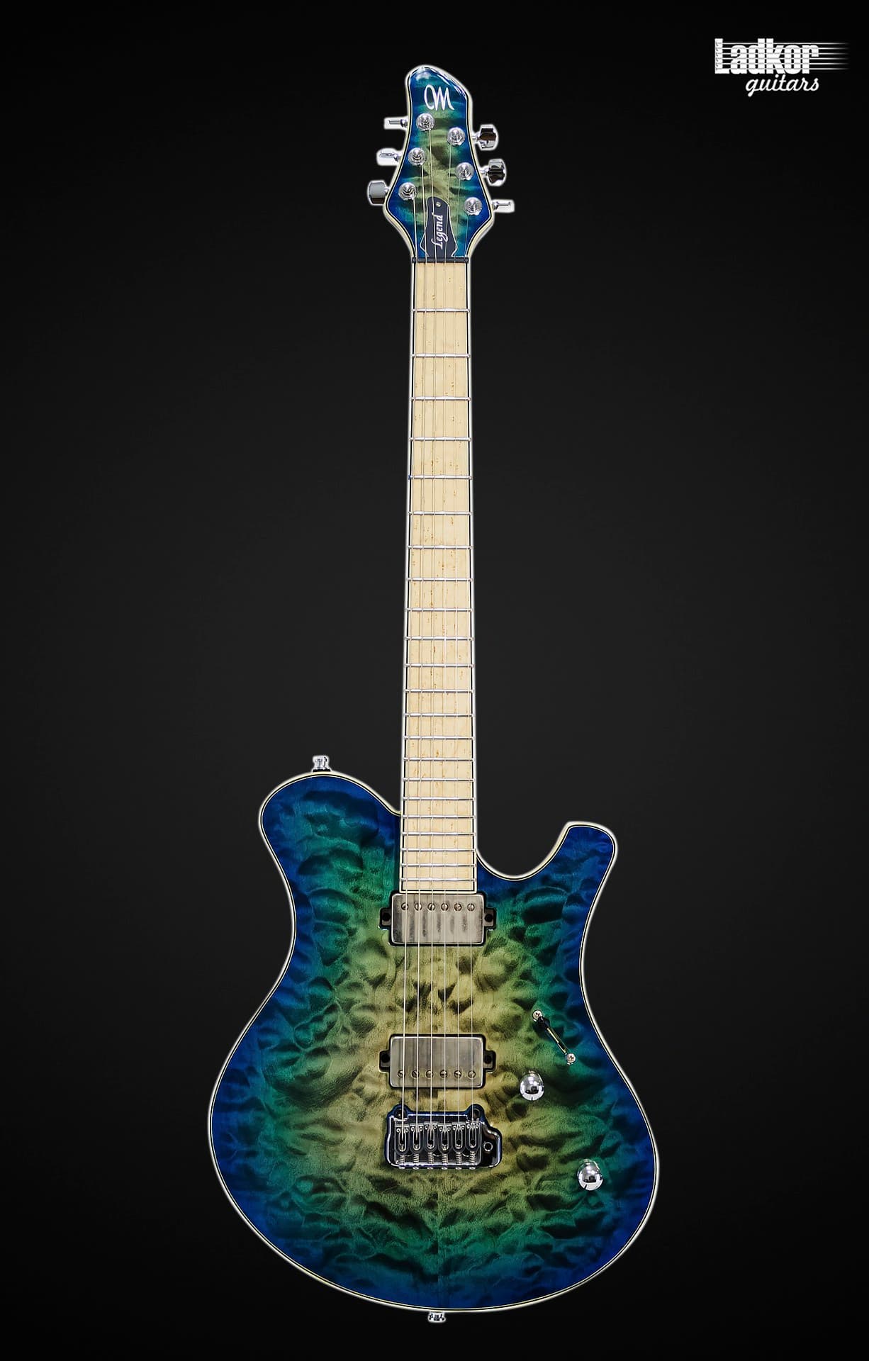Mayones Legend 6 V22 Trans Aquamarine 2 Tone Burst Quilted Maple 4A Birdseye Maple