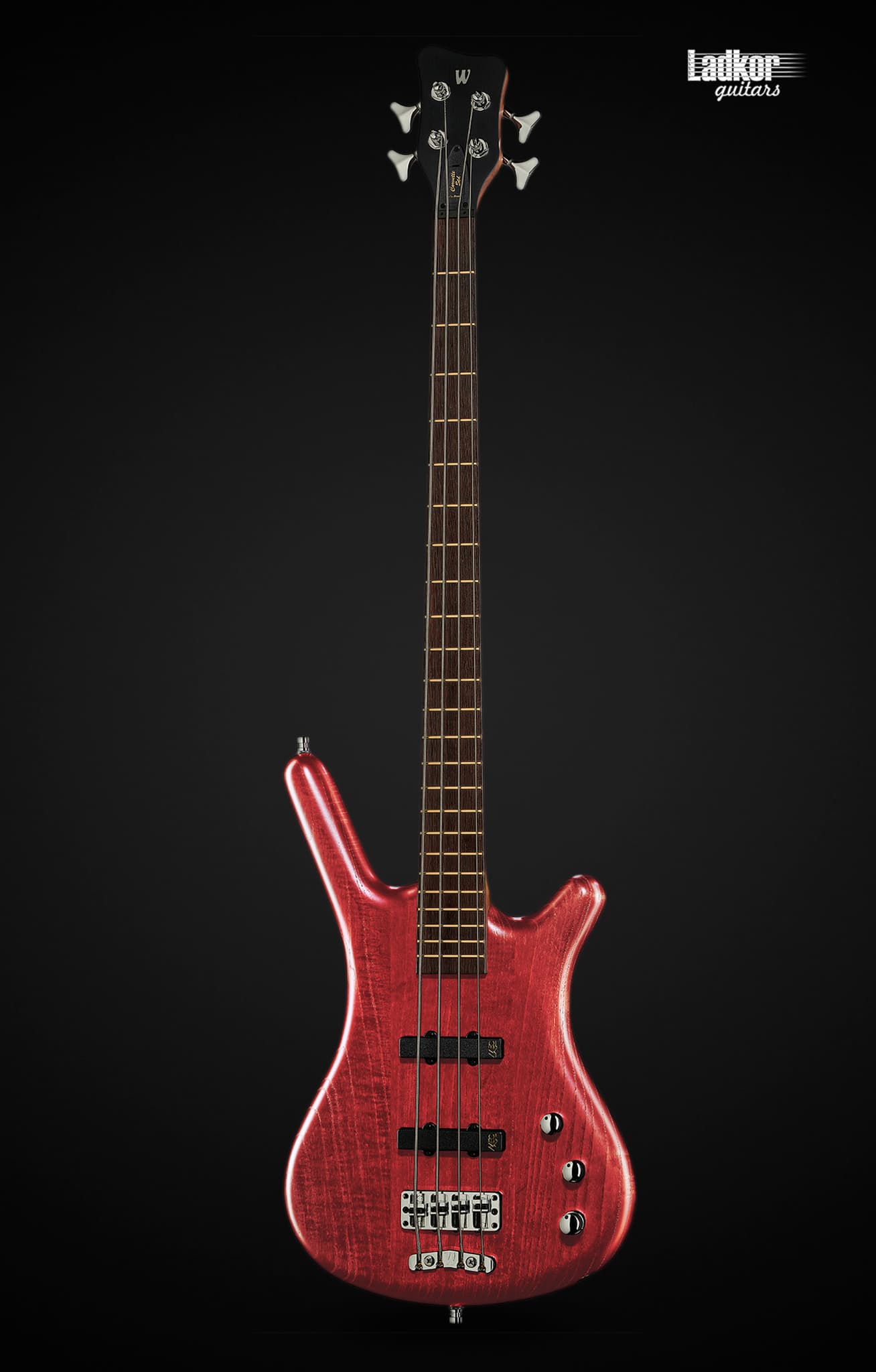 Warwick Teambuilt Pro Series Corvette Ash A/A Burgundy Red Transparent Satin 4 String Bass