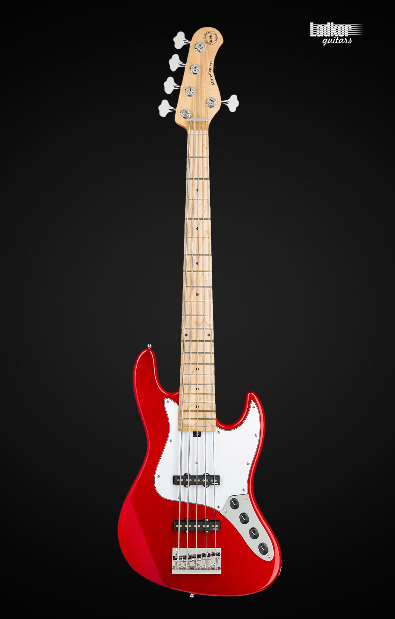 Sadowsky MetroExpress 21-Fret Vintage J/J Maple Candy Apple Red Metallic 5 String Bass
