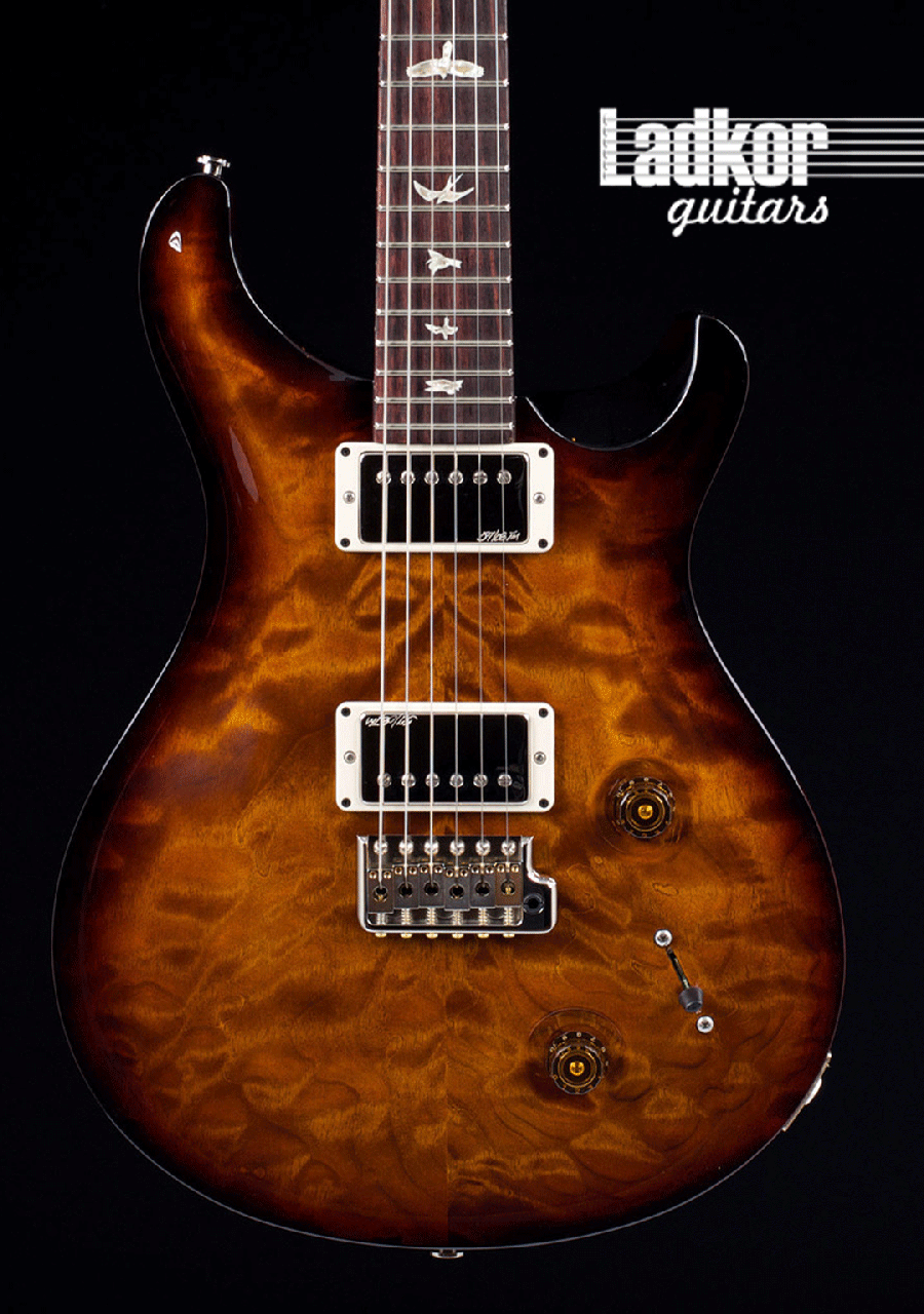 PRS Custom 22 10 Top Quilt Pattern Thin Tremolo Black Gold Burst NEW
