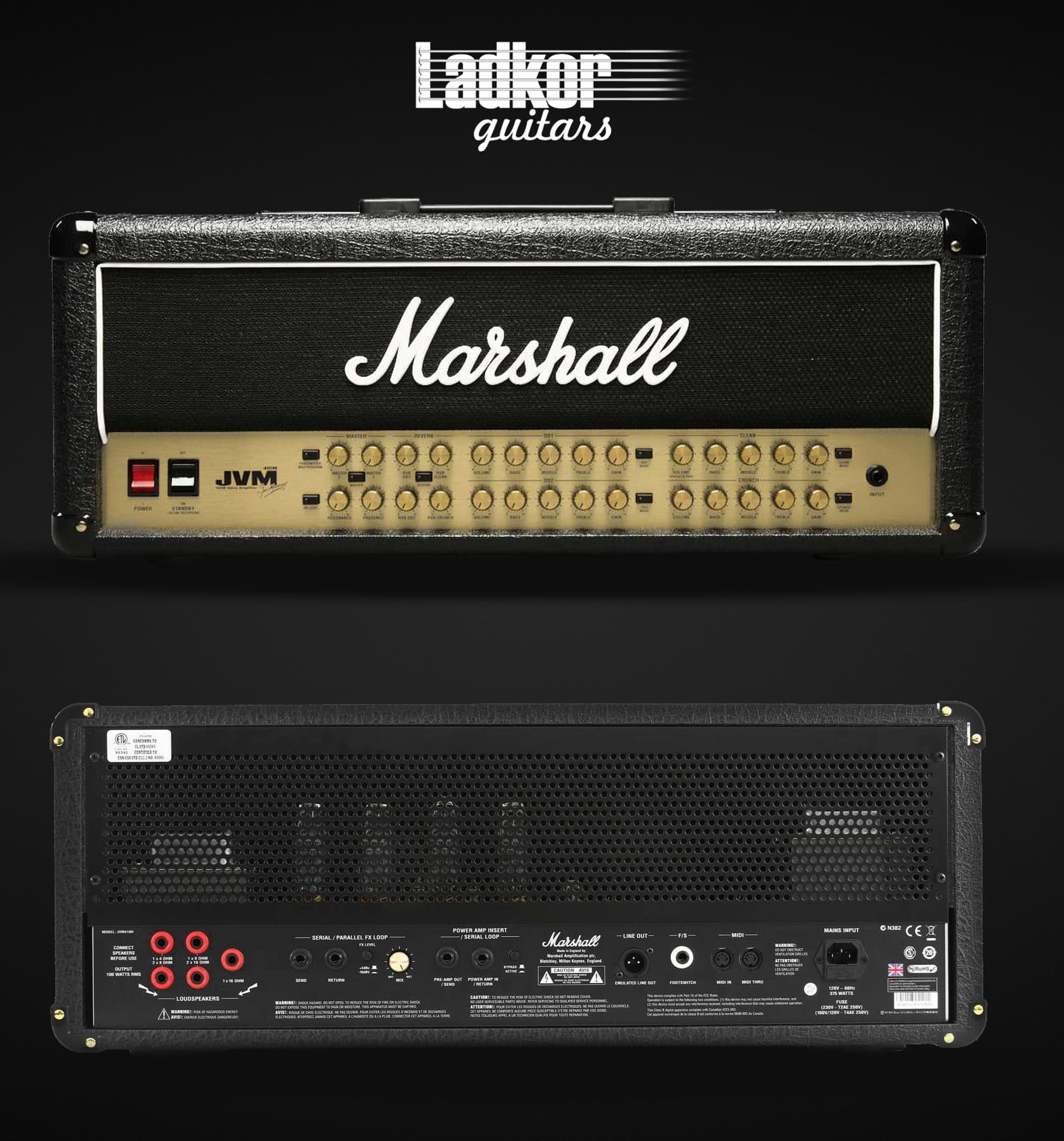 Marshall JVM410H 100 Watt 4 Channel Head